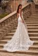 Picture of: Long Lace Mermaid Wedding Gown with Modified Scoop Neck and Corset Back in IINI, Style: B1335, Detail Picture 1