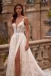 Picture of: Beautiful Lace A Line Wedding Gown with Deep V Illusion Neckline and Pockets in IINI, Style: B1338, Detail Picture 1