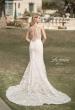 Picture of: Illusion Lace Gown with Trumpet Skirt and Buttons in ILB, Style: B1074, Back Picture