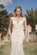 Picture of: Illusion Lace Gown with Trumpet Skirt and Buttons in ILB, Style: B1074, Detail Picture 1