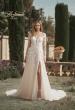 Picture of: Bridal Gown with Sheer Lace Sleeves and Buttons in ILI, Style: B1086, Main Picture