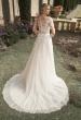 Picture of: Bridal Gown with Sheer Lace Sleeves and Buttons in ILI, Style: B1086, Back Picture