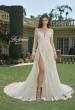 Picture of: Illusion Long Sleeve Gown with Slit and Beautiful Lace Neckline in ILII, Style: B1225, Main Picture