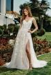 Picture of: Ornate Lace Gown with Slit and Sheer Bodice in INI, Style: B1024, Main Picture
