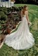 Picture of: Ornate Lace Gown with Slit and Sheer Bodice in INI, Style: B1024, Back Picture