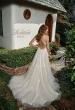 Picture of: Tulle Wedding Gown with Lace Applique and Illusion Bodice in INI, Style: B1057, Back Picture