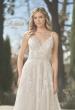 Picture of: Gorgeous Lace A-Line Dress with Ruched Detail Bodice and High Slit in INI, Style: B1075, Detail Picture 1