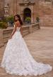 Picture of: Strapless A Line Lace Wedding Dress with Corset Style Bodice and Deep V in WIIII, Style: B1356, Back Picture