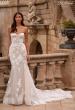 Picture of: Strapless Chic Lace Wedding Dress with Bustier Illusion Bodice in WIINI, Style: B1349, Back Picture