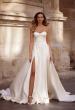 Picture of: Classic Satin Wedding Dress with Sweetheart Neckline and Buttons in Ivory, Style: B1407, Main Picture