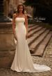 Picture of: Modern Strapless Wedding Dress with Sheer Corset Back in ivory, Style: B1416, Main Picture