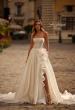 Picture of: Unique Organza Wedding Dress with Floral Detail and Slit in ivory, Style: B1439, Main Picture