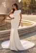 Picture of: Cap Sleeve Satin Fit and Flare Wedding Dress in ivory, Style: B1447, Main Picture