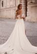 Picture of: Classic Satin Wedding Dress with Sweetheart Neckline and Buttons in Ivory, Style: B1407, Back Picture