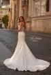 Picture of: Bold Satin Wedding Dress with Corset Bodice and Mermaid Skirt in ivory, Style: B1408, Back Picture