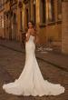 Picture of: Sophisticated Strapless Sweetheart Satin Wedding Dress in ivory, Style: B1438, Back Picture