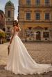Picture of: Unique Organza Wedding Dress with Floral Detail and Slit in ivory, Style: B1439, Back Picture