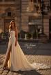 Picture of: Contemporary Satin Wedding Gown with Corset Detail Back in ivory, Style: B1406, Detail Picture 1