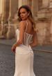 Picture of: Bold Satin Wedding Dress with Corset Bodice and Mermaid Skirt in ivory, Style: B1408, Detail Picture 2