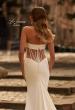 Picture of: Modern Strapless Wedding Dress with Sheer Corset Back in ivory, Style: B1416, Detail Picture 2