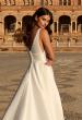 Picture of: Mikado A-Line Bridal Gown with Slit and Train in ivory, Style: B1430, Detail Picture 2