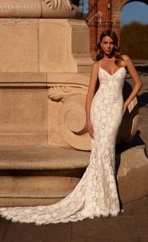 Picture of: Elegant Lace Mermaid Wedding Dress with Criss Cross Open Back in IIINI, Style: J2184, Main Picture