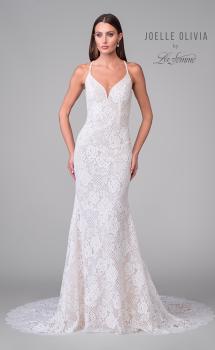 Picture of: Open Back Stretch Lace Gown with Beautiful Train in IINI, Style: J2156, Detail Picture 4
