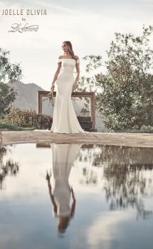 Picture of: Elegant Off the Shoulder Gown with Train in ivory, Style: J2016, Main Picture