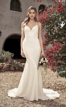 Picture of: Luxe Knit Gown with Draped Neckline and Open Back in ivory, Style: J2018, Main Picture