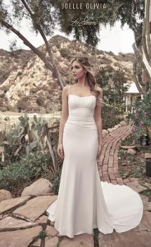 Picture of: Ruched Long Wedding Gown in Luxe Knit Jersey in ivory, Style: J2038, Main Picture