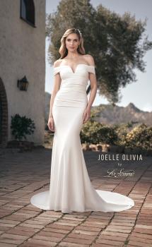 Picture of: Off the Shoulder V Neck Ruched Wedding Dress in ivory, Style: J2089, Main Picture