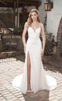 Picture of: Wedding Dress with Knot Detail and Draped Neckline in ivory, Style: J2099, Main Picture