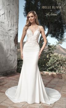 Picture of: Wedding Gown with Ornate Lace Top and Illusion Back in ivory, Style: J2101, Main Picture