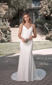Picture of: Wrap Style Luxe Knot Dress with Sheer Lace Back in ivory, Style: J2103, Main Picture