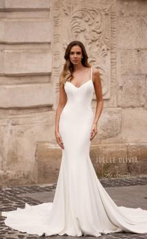 Picture of: Simple Elegant Wedding Dress with Dramatic Train in Ivory, Style: J2272, Main Picture