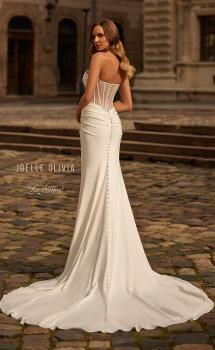 Picture of: Lux Jersey Strapless Dress with Ruching and Sweetheart Neckline in ivory, Style: J2281, Main Picture