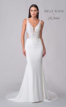 Picture of: Trumpet Gown with Lace Detail Bodice and Illusion Sides in ivory, Style: J2121, Detail Picture 4