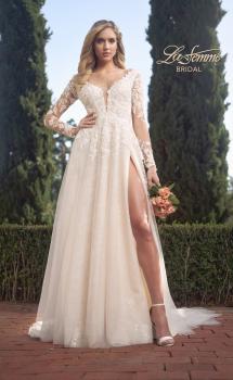Picture of: Long Sleeve A-Line Dress with Slit and Plunge Neck in IIBI, Style: B1040, Main Picture