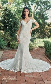 Picture of: Lace Trumpet Wedding Dress with Off the Shoulder Straps in IIII, Style: B1240, Main Picture