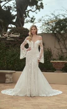 Picture of: Bell Sleeve Lace Wedding Dress with Off Shoulder Top in IIIII, Style: B1203, Main Picture