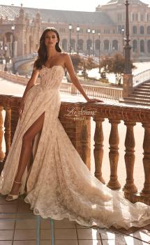 Picture of: Beautiful Strapless Lace A-Line Wedding Dress with High Slit in IIINI, Style: B1467, Main Picture
