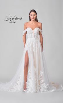 Picture of: Tulle A-Line Gown with Lace Applique Details and Off the Shoulder Top in IIINI, Style: B1273, Detail Picture 4