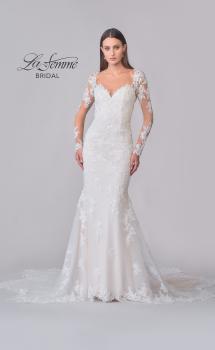 Picture of: Lace Wedding Dress with Stunning Clover Train and Long Illusion Sleeves in IIINI, Style: B1279, Detail Picture 4