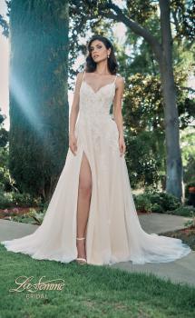 Picture of: A-Line Lace and Tulle Wedding Dress with Slit and Pockets in IINI, Style: B1123, Main Picture