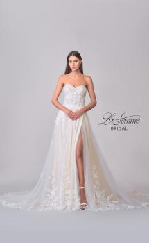 Picture of: Strapless Tulle and Lace A-Line Gown with High Slit and Sweetheart Neckline in IINI, Style: B1283, Detail Picture 4