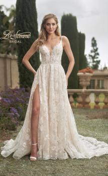 Picture of: Lace A-Line Wedding Dress with Slit and Deep V in INI, Style: B1056, Main Picture