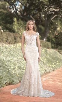 Picture of: Illusion Lace Gown with Detailed Train and Buttons in INI, Style: B1063, Main Picture