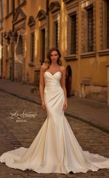 Picture of: Sophisticated Strapless Sweetheart Satin Wedding Dress in ivory, Style: B1438, Main Picture