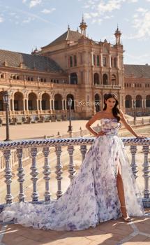 Picture of: Gorgeous Strapless Floral Print Organza Ball Gown with Full Skirt in multi, Style: B1464, Main Picture